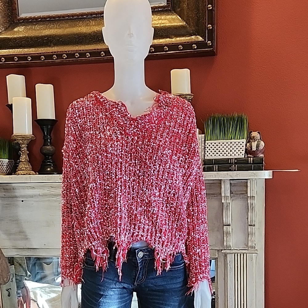 Stylish Red Knit Sweater for Women